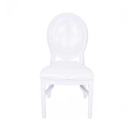 ATLAS COMMERCIAL PRODUCTS Stackable King Louis Chair, White KLC8WH